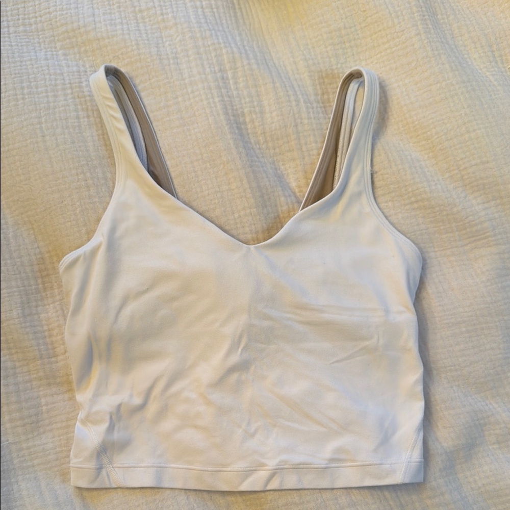 White V-Neck Tank Top
